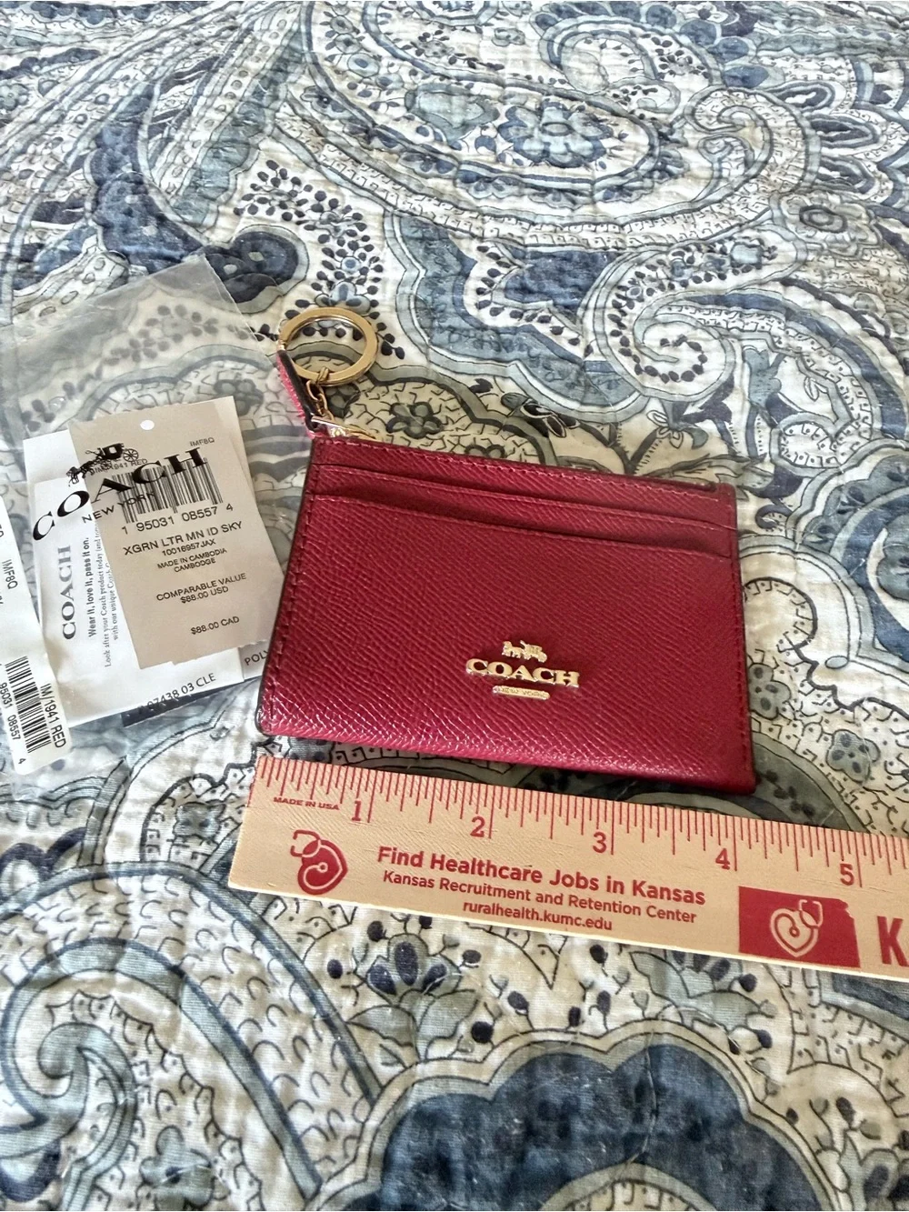 COACH Red Leather ID Wallet